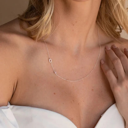 Collar Personalizado con Inicial y Piedra de Nacimiento