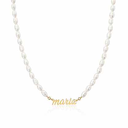 Collar personalizado con perlas de agua dulce y nombre